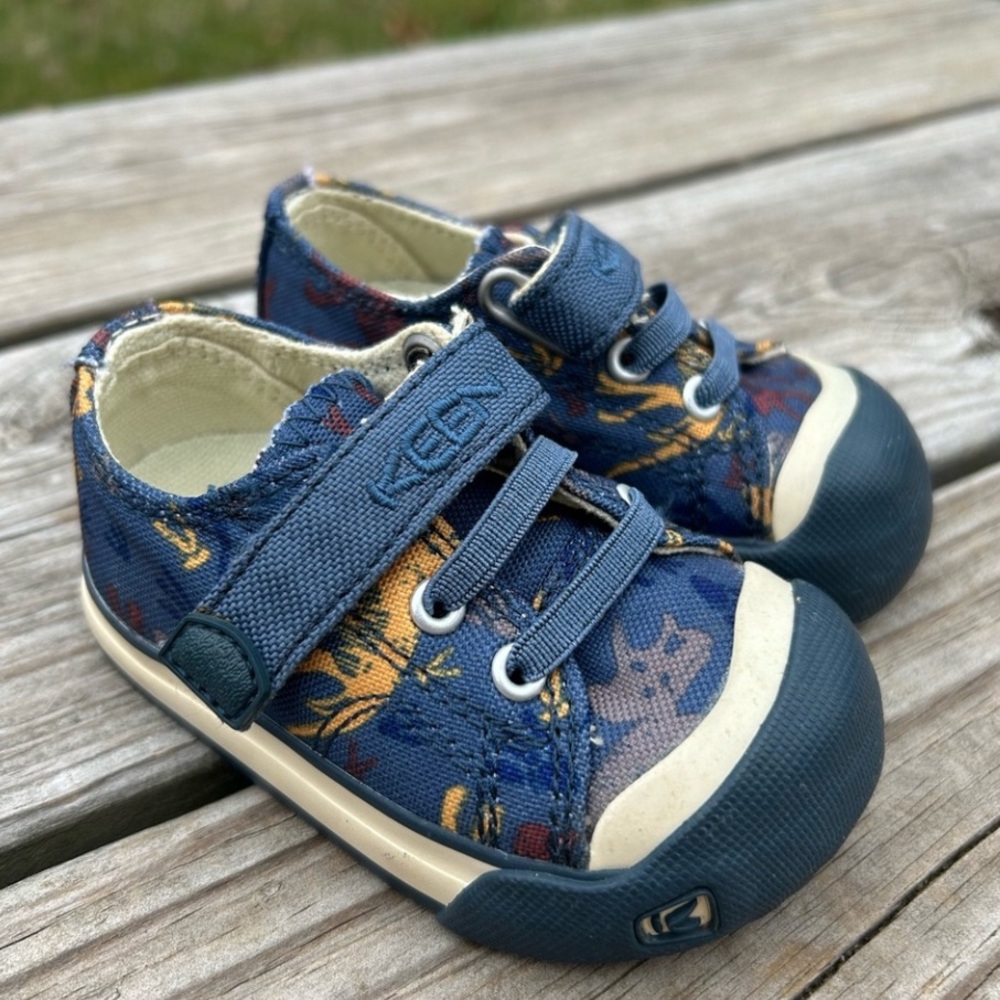 Keen Coronado Blue Dinosaur Print Velcro Sneakers Baby Toddler 4